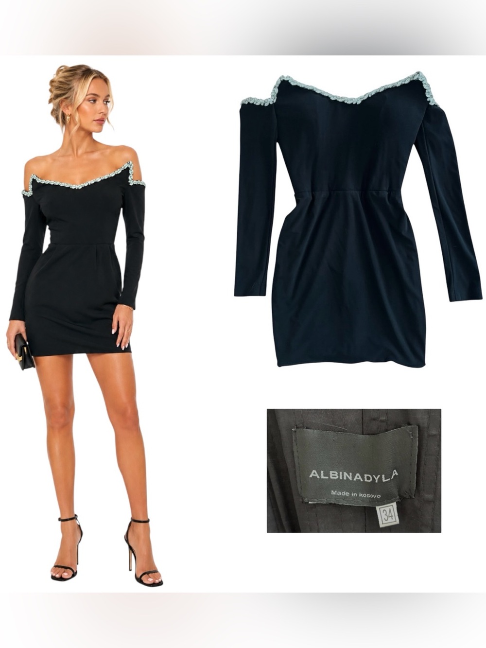 Albina Dyla Crystal Embellished Mini Dress